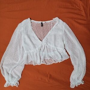 White sheer long sleeve